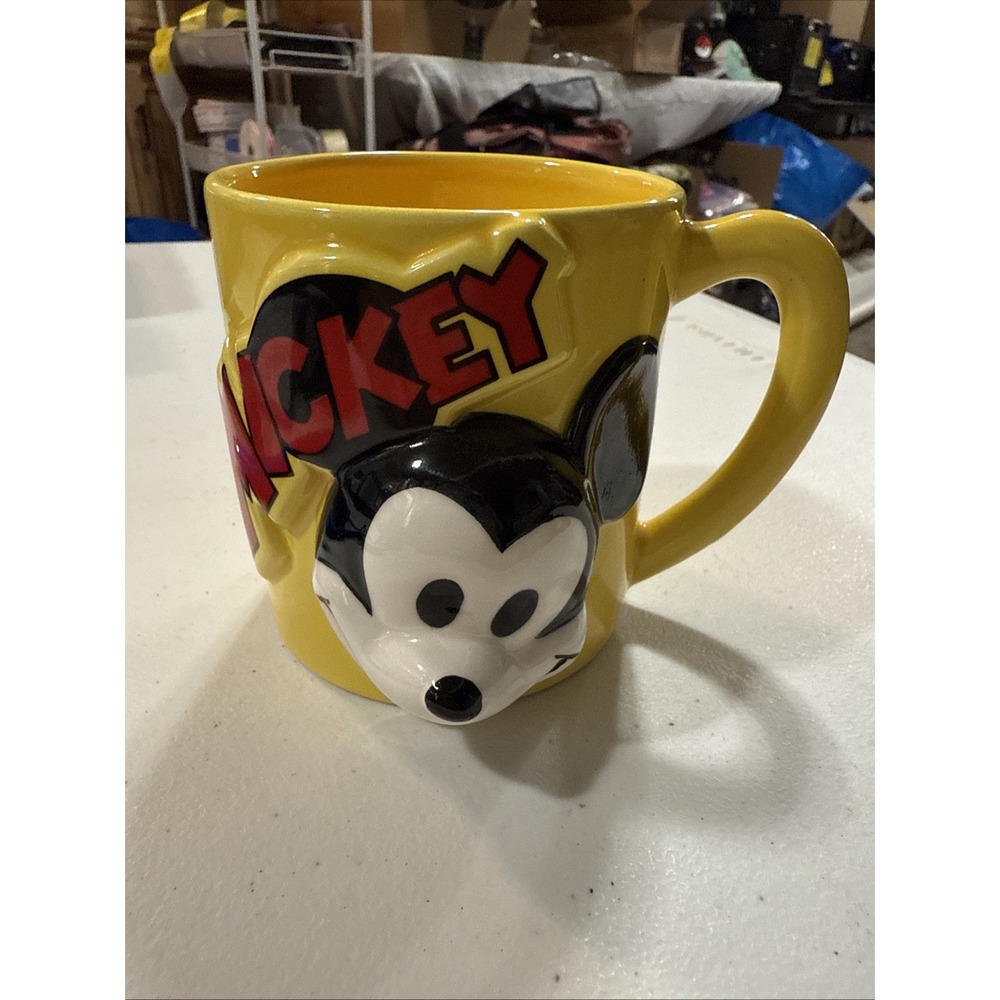 MICKEY MOUSE MUG 3D‎ FACE HEAD MADE In Japan yellow